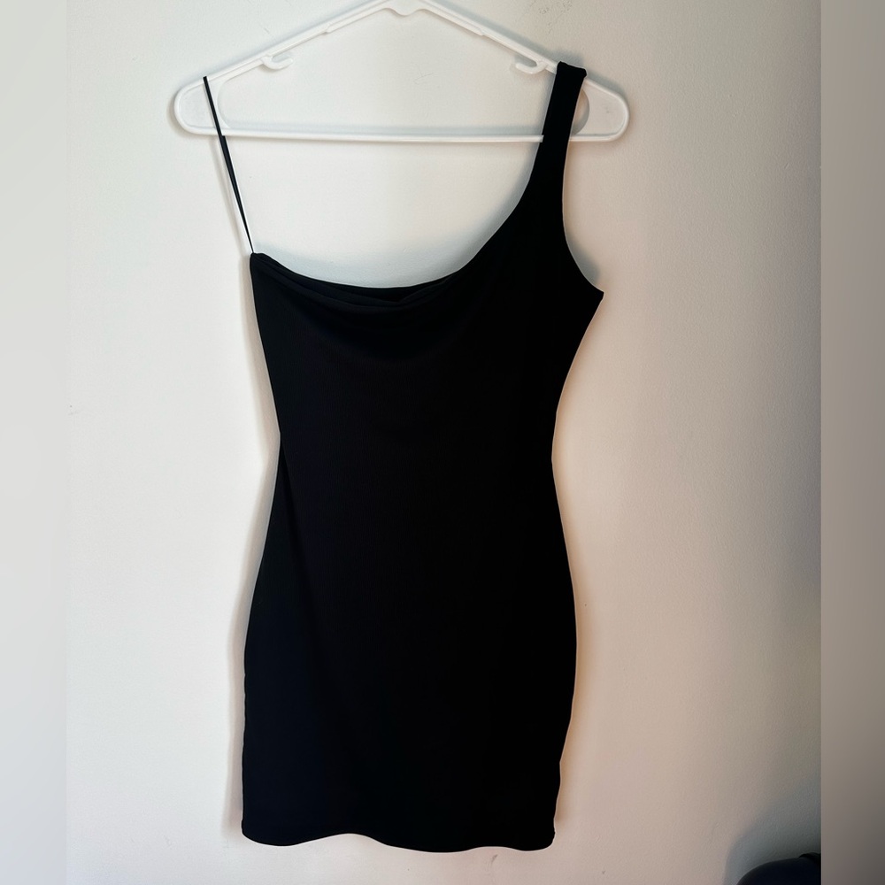 Naked Wardrobe black ribbed bodycon dress
